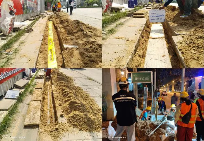 งานท่อร้อยสายไฟลงใต้ดิน HDPE