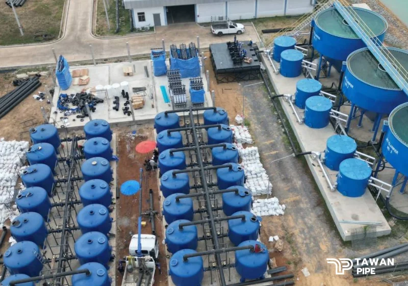ระบบท่อ HDPE โรงปรับปรุงคุณภาพน้ำ ตะวันไพพ์ งานท่ออุตสาหกรรม