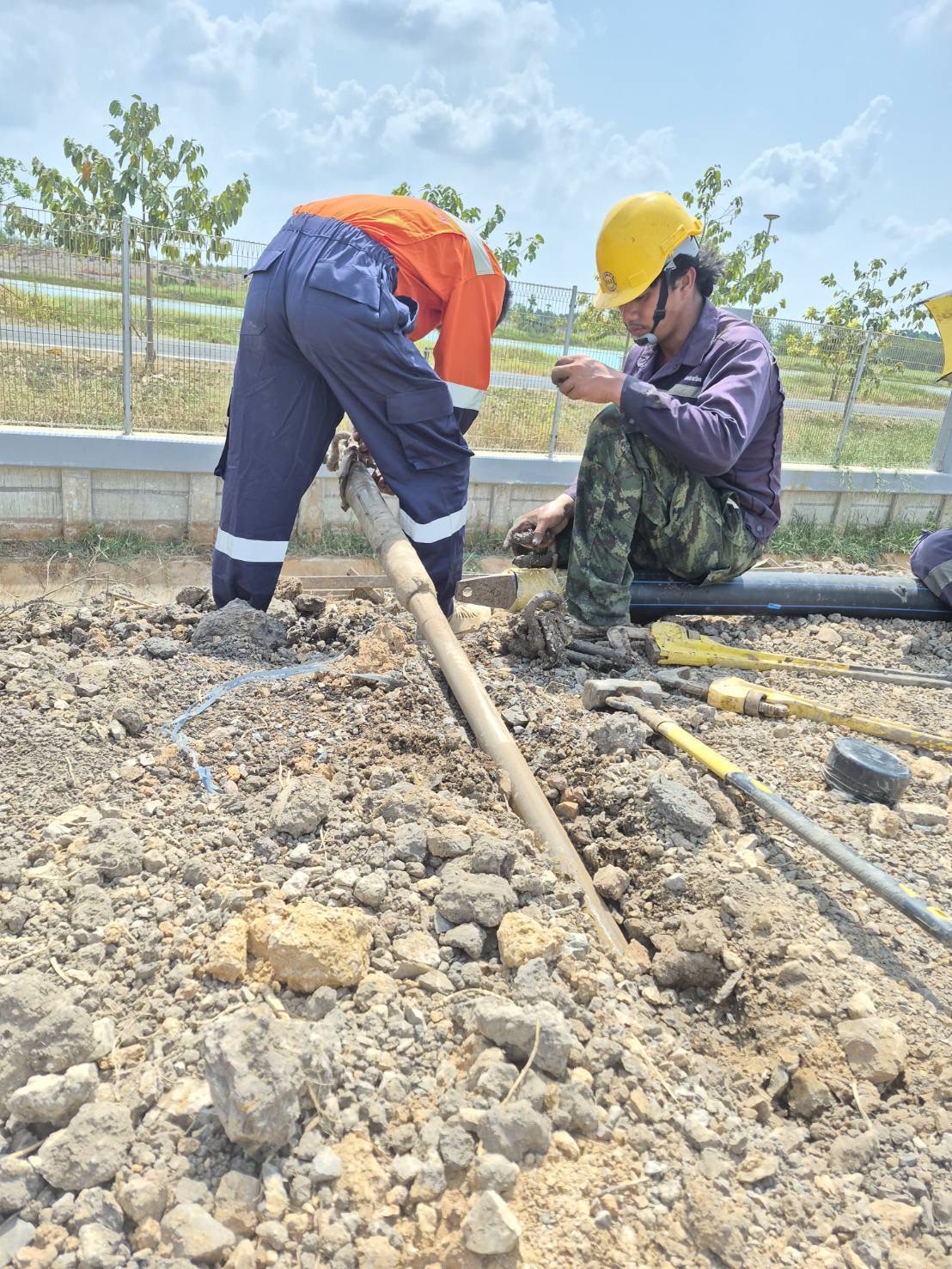 ท่อ HDPE ร้อยสายไฟ ร่วมกับวิธี HDD