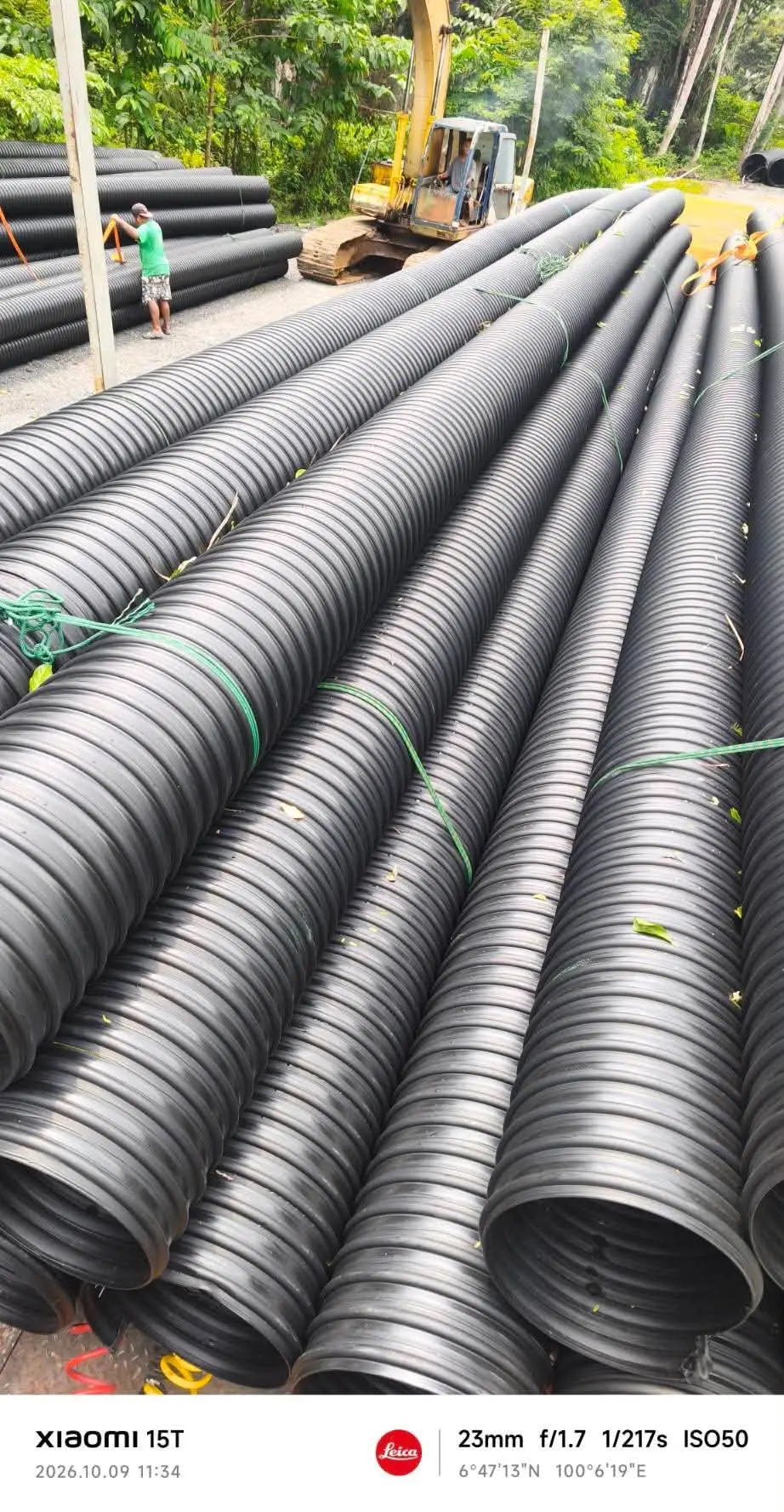 จัดส่งท่อลอน HDPE 400 มม. SN4 จำนวน 705 เมตร โครงการอ่างเก็บน้ำวังตาหงา สตูล